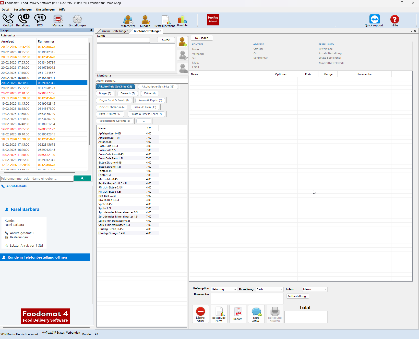 Foodomat Bestellsoftware für Gastronomiebetriebe