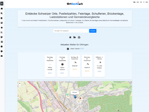 OrtSuche.ch – Plattform für Schweizer Orte & Postleitzahlen